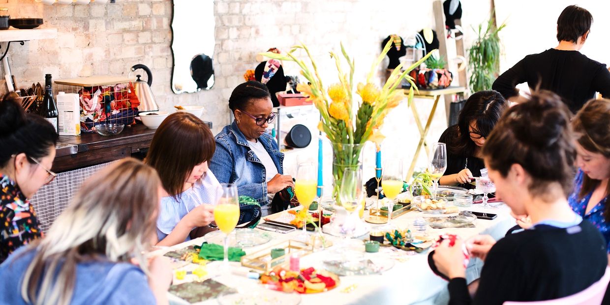 A group of clients taking part in a workshop held in our photo and video studio