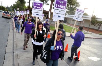 Teachers striking at New Haven Unified’s schools in Union City and South Hayward
