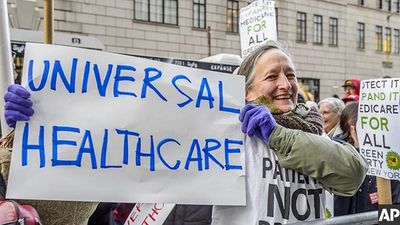 2017, Associated Press, Health Care advocates protest for Universal Care