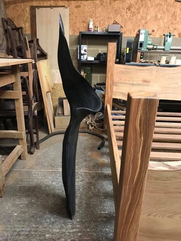 5000+ year old bog oak art sculpture.