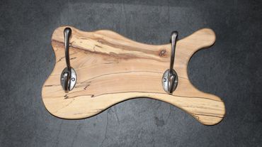 Spalted beech coat hanger
