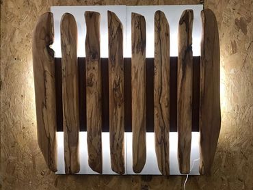 Spalted beech wall light.