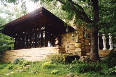 Virginia and Lonnie Lovness at the Lovness Cottage, 1995