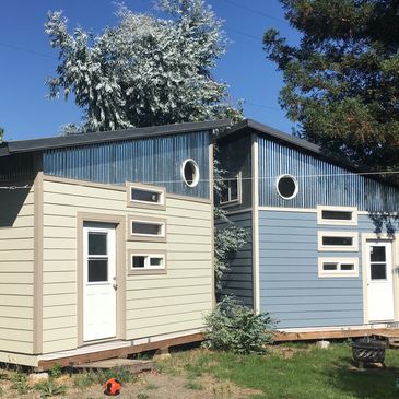 Tiny Home, tiny home pair, matching tiny homes, portable backyard structures, county approved tiny h