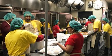 Cooking for homeless, food for people, lions club service