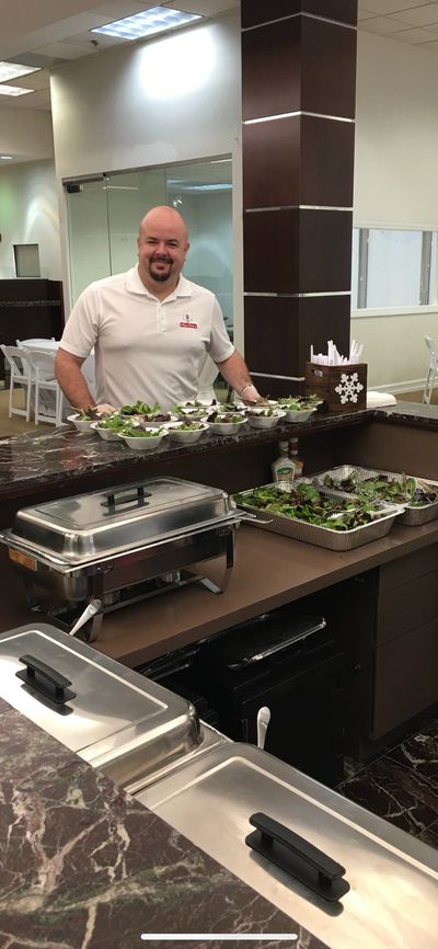 Chef Jose Maya, owner of Maya Catering in workplace.