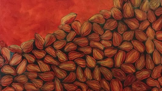 Germination, oil paint on panel, 24" x 36"