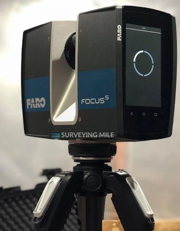 FARO FocusS 3D laser scanner mounted on a tripod.