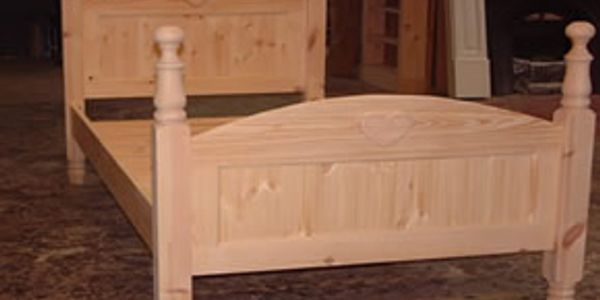 panel double pine bed unstained 