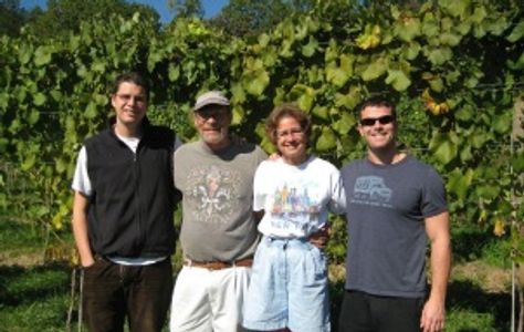family in the vineyard