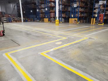 Pedestrian safety, epoxy paint. Black and White Line Painting and Black & White Fine Line Painting.