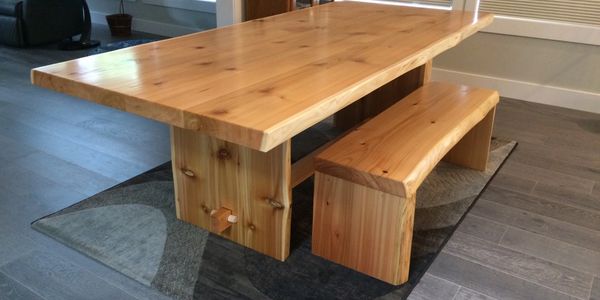 live edge table by Deep Forest made in BC, Canada.