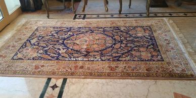 Qom silk hand knotted Persian carpet from Sheba Iranian Carpets Stores