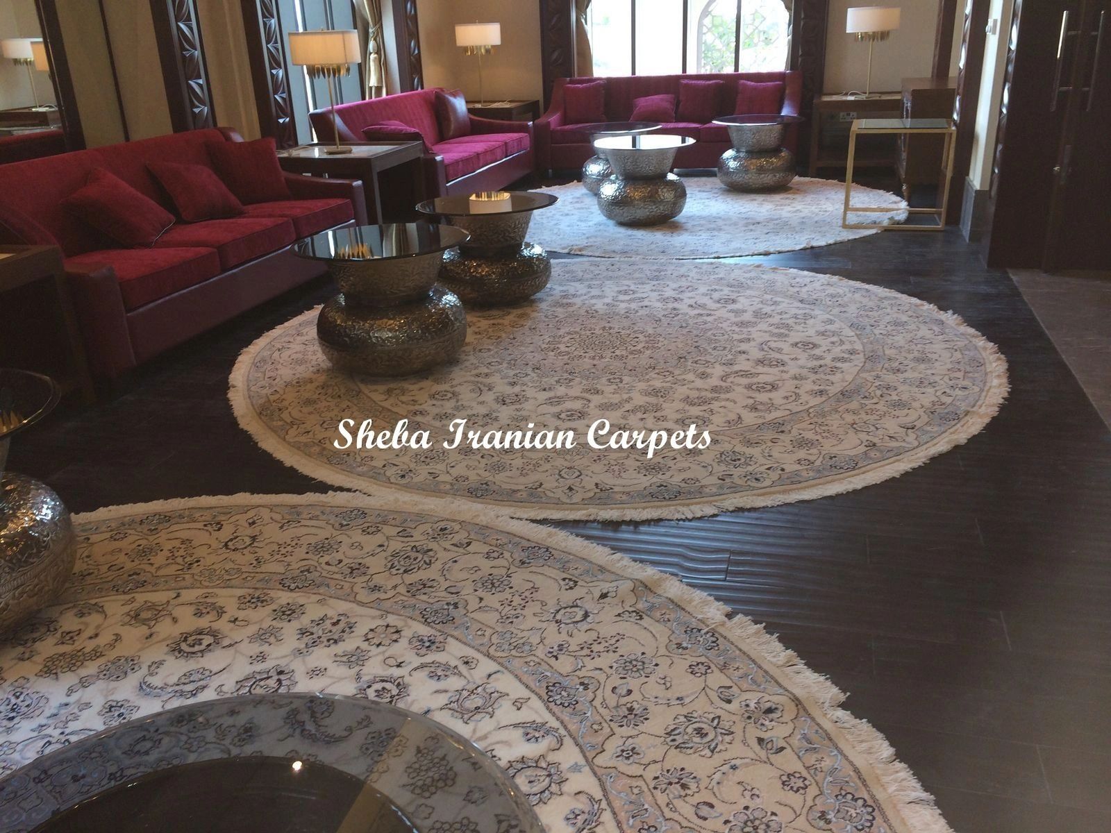 Round carpets collection at Sheba Iranian Carpets Stores.