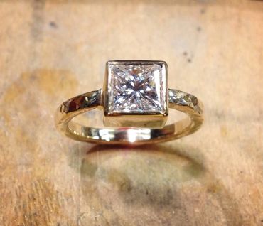 Girl Meets Joy Jewelry bespoke custom diamond engagement ring in 14k gold and white diamond