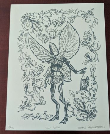 Bizhan Khodabandeh of Mended Arrow Screens 'n' Suds - Art Hop Beer Print