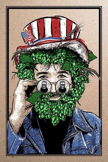 JT Lucchesi RVA Art Print Hop Beer Screens 'n' Suds Captain Hops