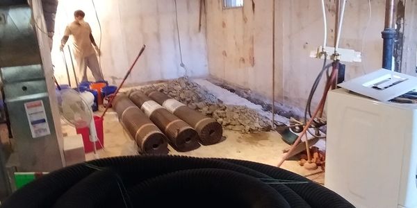 concrete floor removal for interior weeping tile