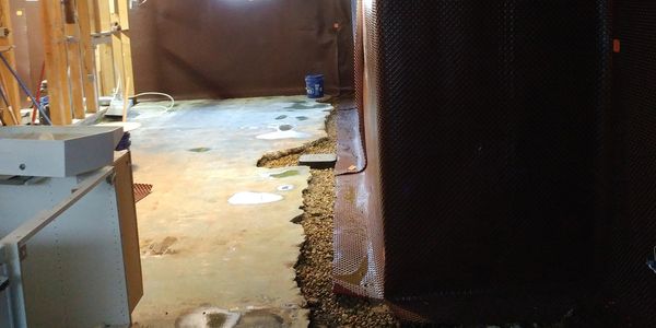 drainage board for interior weeping tile