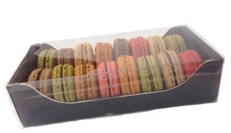 16 macaron box with clear window box