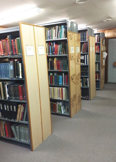 SGES library shelves