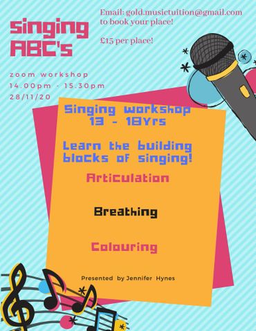 Jennifer Hynes Online Vocal Workshop
Vocal Technique
Vocal Health
Singing