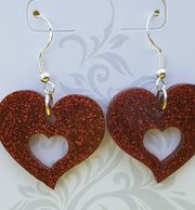 Earrings, glitter acrylic earrings, hearts, acrylic,  glitter acrylic, laser cut, sparkle, glitter