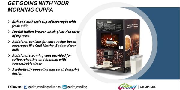 Godrej Fresh Milk Bean to Cup Tea and Coffee Vending Machine