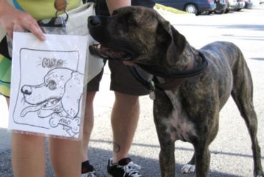 Another dog show contestant gets her caricature drawn!
