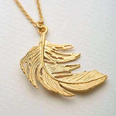 Gold Plated Silver Leaf Pendant by Alex Monroe