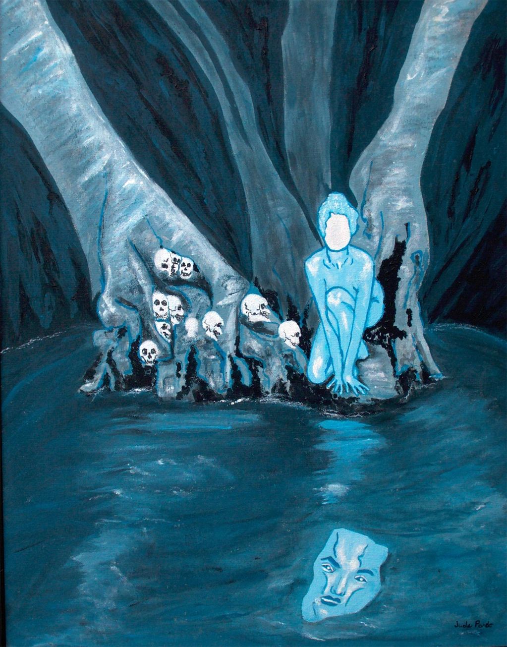 Woman Lost, Woman Found, Judy Bragg Pardo, Jude, spiritual, visionary, surreal, woman face, water