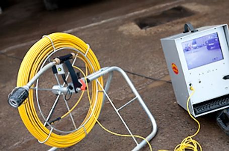 CCTV camera used to inspect a blocked drain and make sure the blocked drain is cleared properly using a drain jetter / hydro jetter