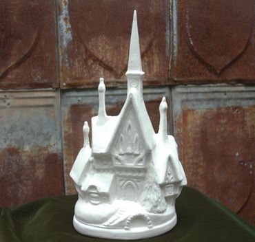 Gare Winter City Scape Church House Snowy Chalet