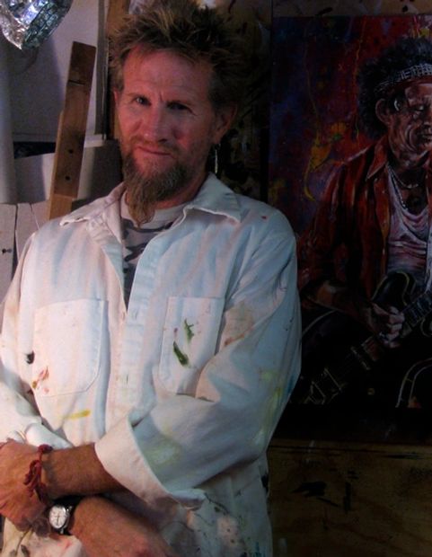 Artist Tom Noll paints paintings of rock, blues, reggae, country & jazz musicians & sells art prints