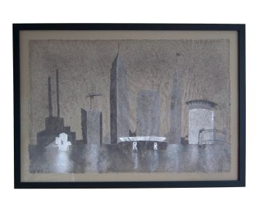 Cleveland skyline, Cleveland silhouette, Ohio, city skyline, Cleveland architecture, Don Widmer