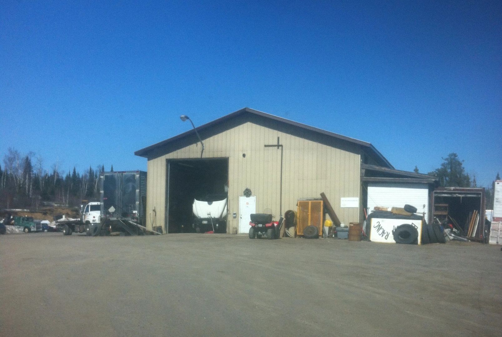 Our 40 by 80 shop where your truck can get serviced or fixed. Lots of room  to turn around out back.