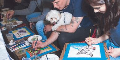 Sip and Paint Pet Portrait Fun Party featured in New York Times