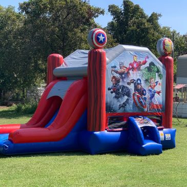 Marvel Avengers Combo Bounce House and Slide
Water Slide with a attached pool.