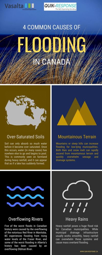 4 common Causes of Flooding in Canada infographic