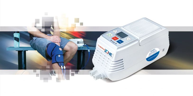 Orthopedic hot and cold thermal therapy device. Non-opioid, iceless, portable, and programmable.