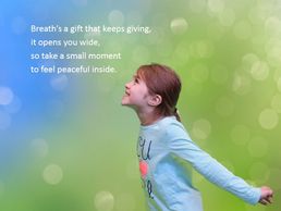 Photo of young girl with arms outstretched from book It Starts With A Breath