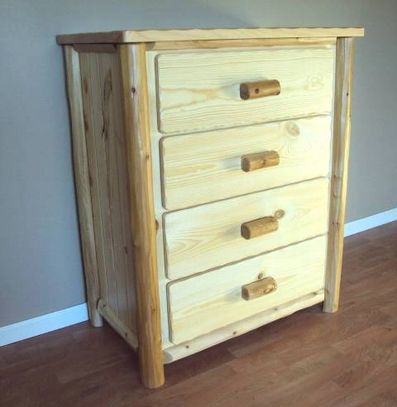 Log Cedar Dresser Chest of Drawers 4 Four Bedroom Rustic Furniture
