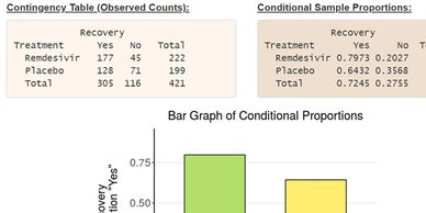 Screenshot of Association between two categorical variables web app