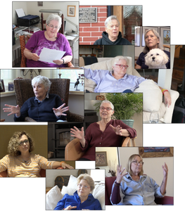 A composite of nine pictures of individual Furies during their interviews.