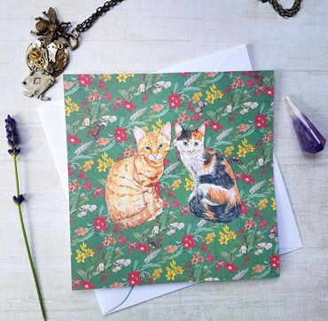 Hand made cat greeting card