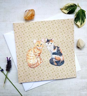 Hand made cat greeting card