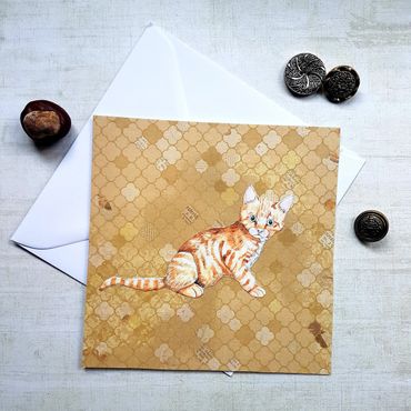 Hand made cat greeting card