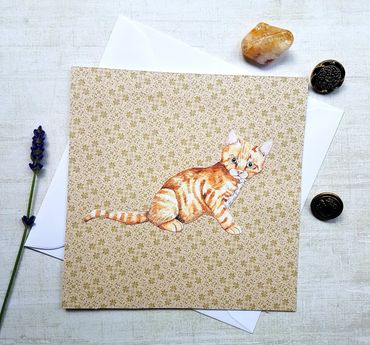 Hand made cat greeting card