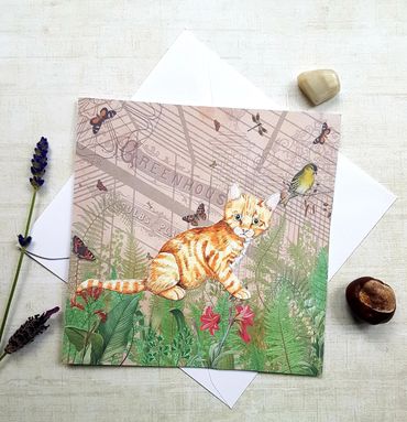Hand made cat greeting card