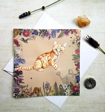 Hand made cat greeting card